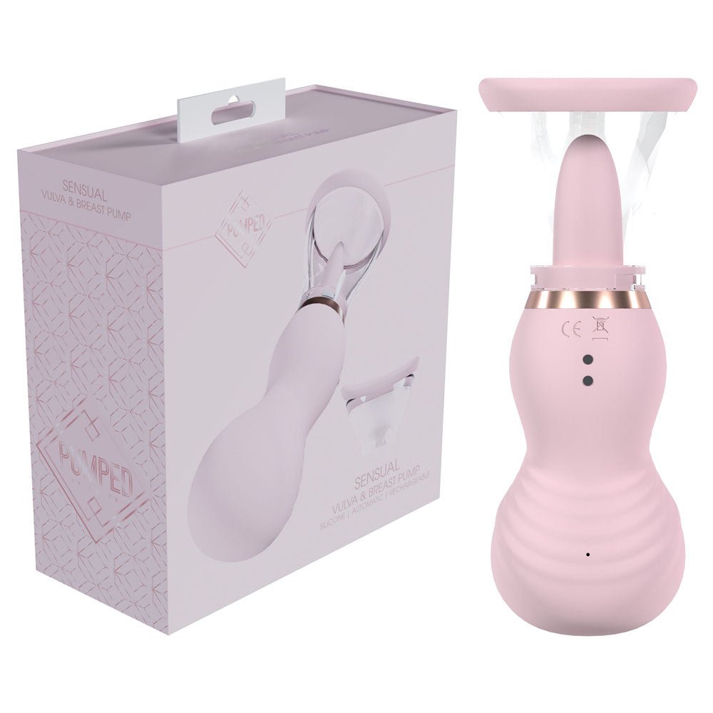 PUMPED Sensual Auto Vulva & Brest Pump - Pink USB Rechargeable Ladies Pump